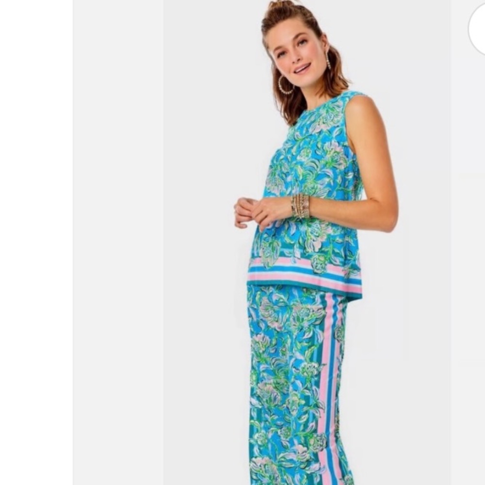 🌴🦩Lilly Pulitzer-2 piece Set•Palazzo Pants and Sleeveless Blouse•Size Large NWT - Picture 9 of 16